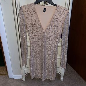 Windsor Long-sleeve Rhinestone Dress